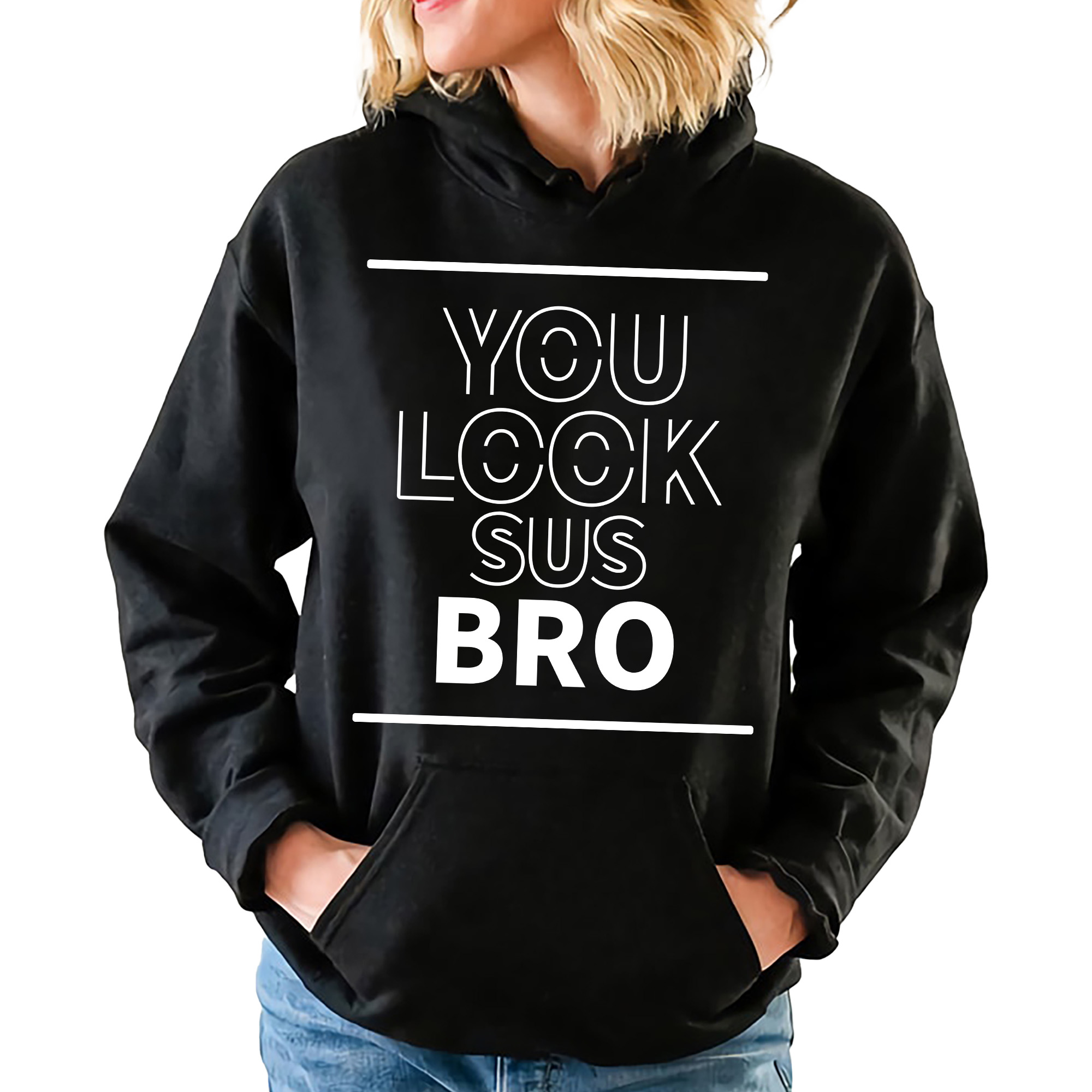 Černá mikina s kapucí Dárek pro dívky Sus Bro Velikost XXL