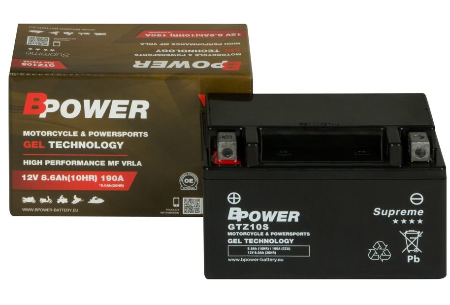 Akumulátor YTZ10S gél Bpower GTZ10S 8,6Ah 190A MT07 MT09