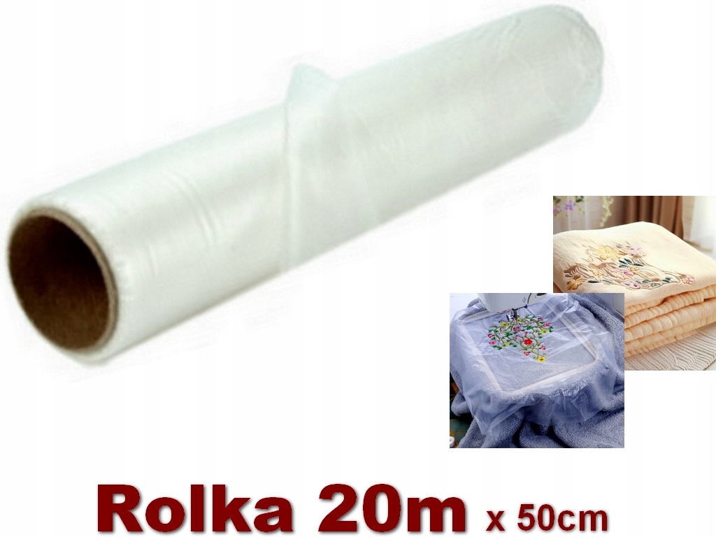 HydroFolia Hafciarska Rozpuszczalna Folia do Haftowania Hafciarki ROLKA 20m