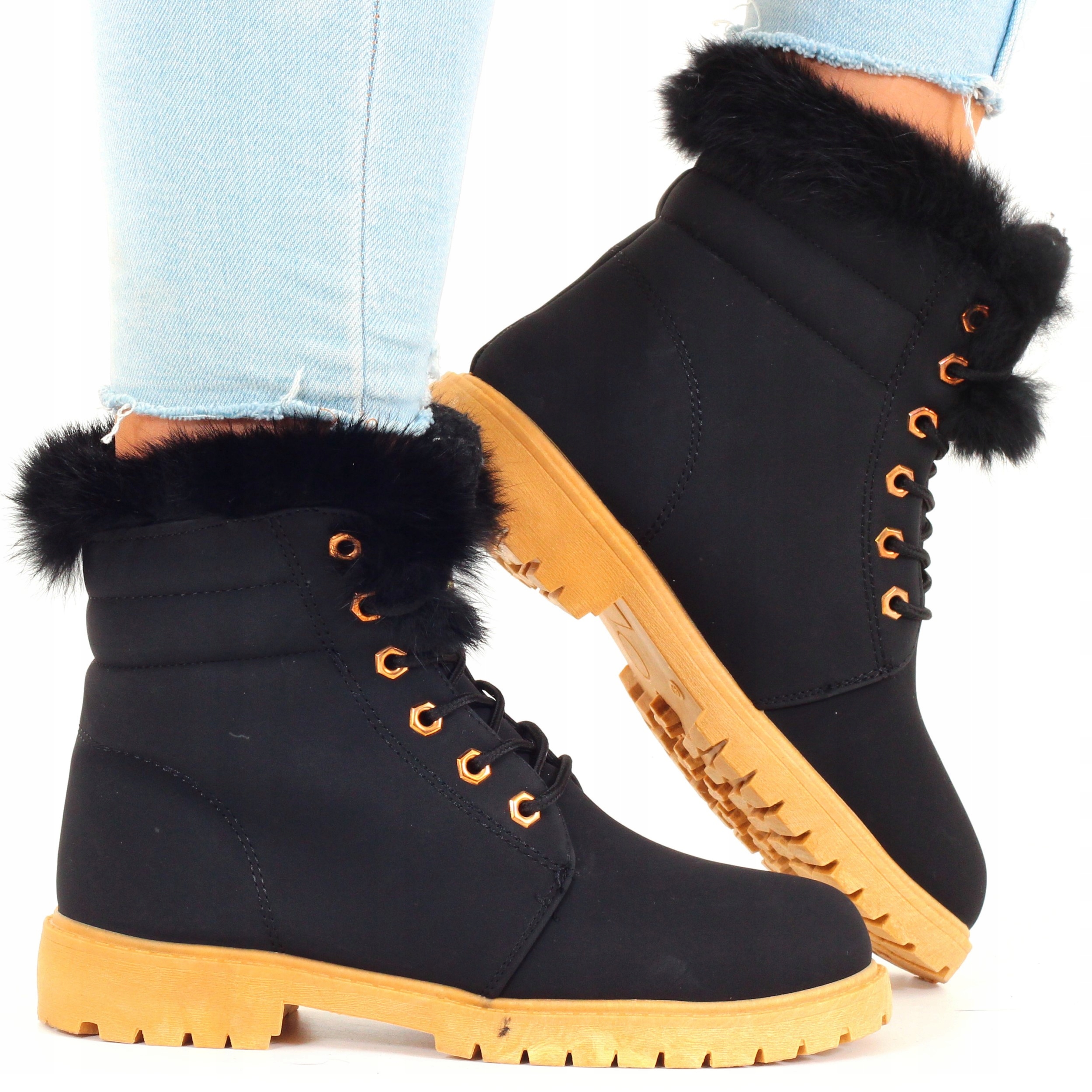 TRAPERY BOTKI TIMBERKI BUTY DAMSKIE OCIEPLANE