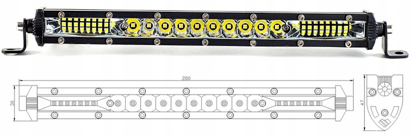 LAMPA ROBOCZA PANEL 24 LED ŚWIATŁO DROGOWE 12/24V Źródło światła LED