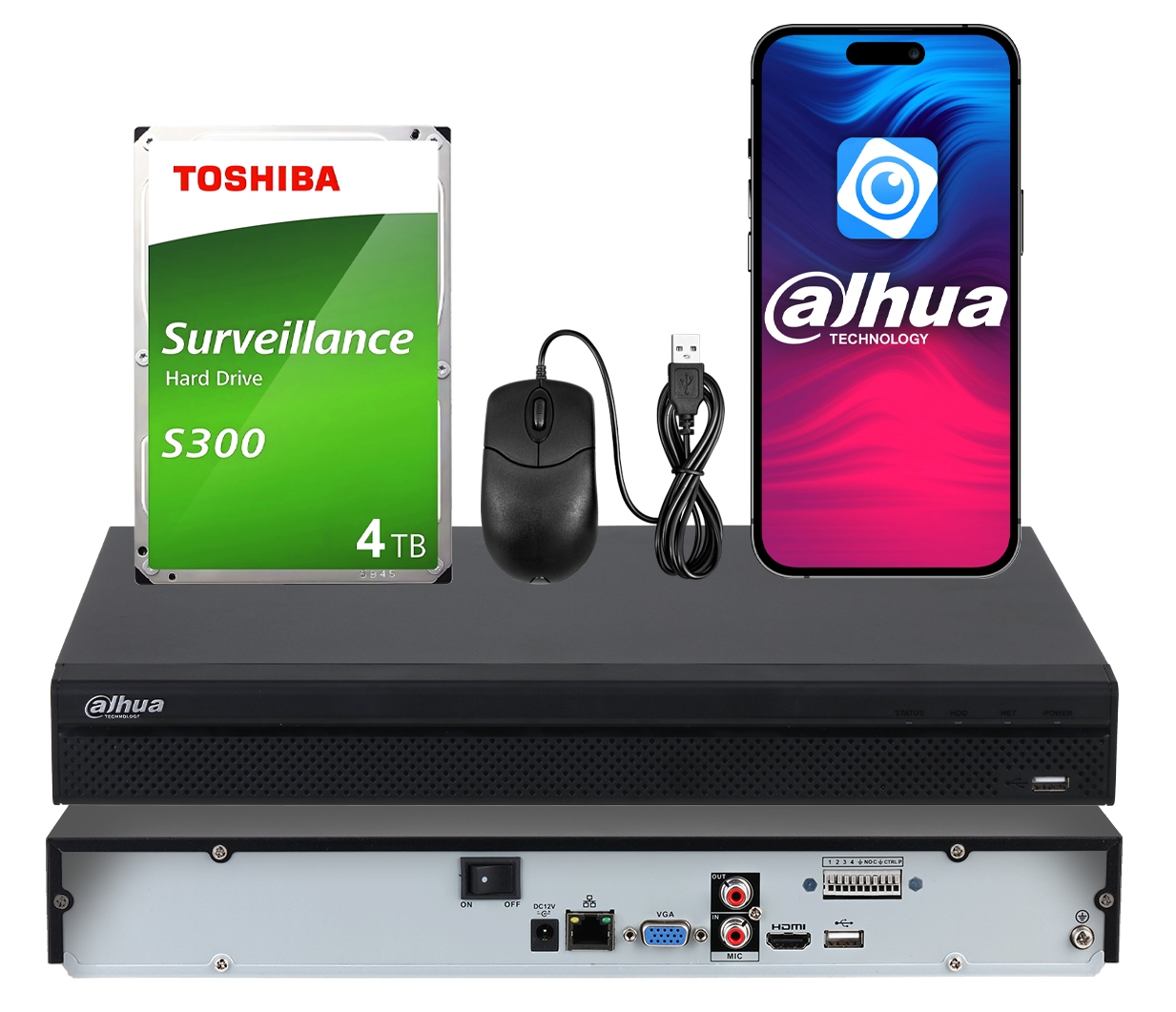 Ip Registrátor NVR4232-4KS3 12MPx 2xHDD, Ai Dahua Smd Plus Toshiba 4TB
