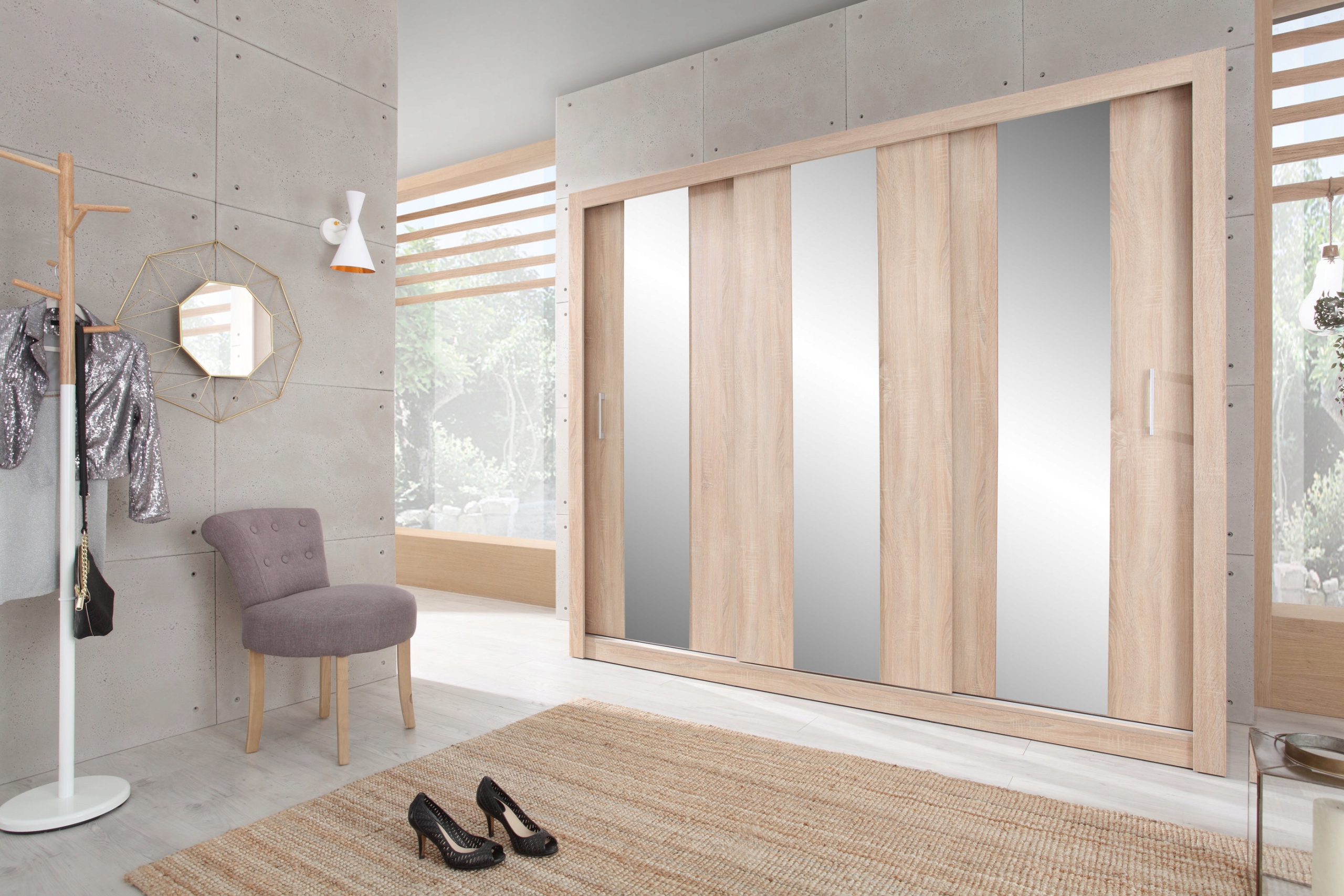Skříň 250 cm Posuvné dveře Dub sonoma