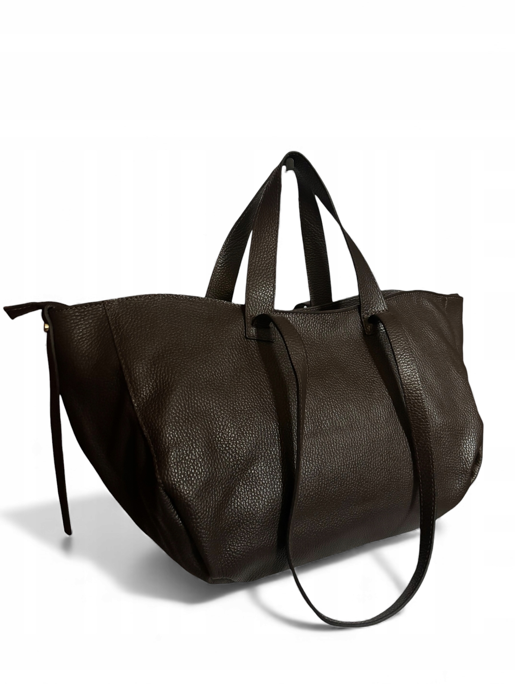 Torebka damska Vera Pelle shopper Skóra Naturalna pojemna Brązowa