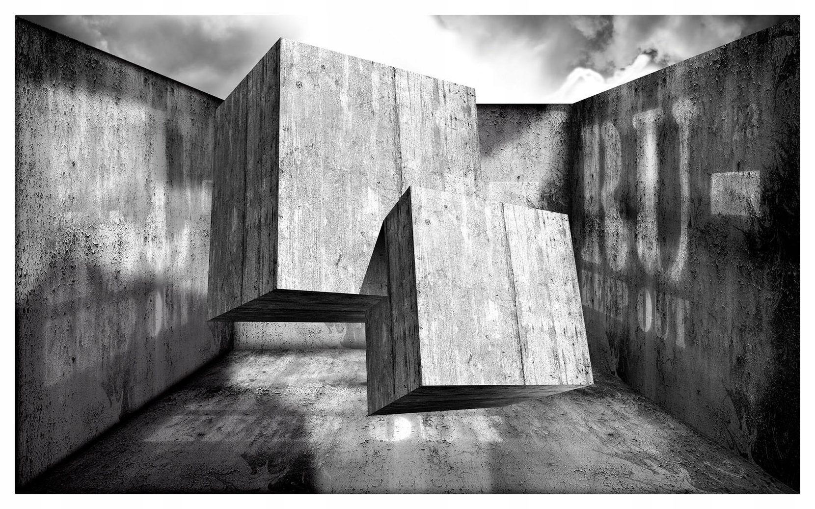 Fototapeta Betonové desky nebe industriální minimalismus loft 208x146 lepidlo