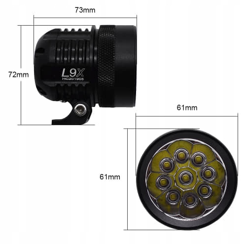 Halogen motocyklowy L9X 90W 9000LM lampa refl Producent bez marki
