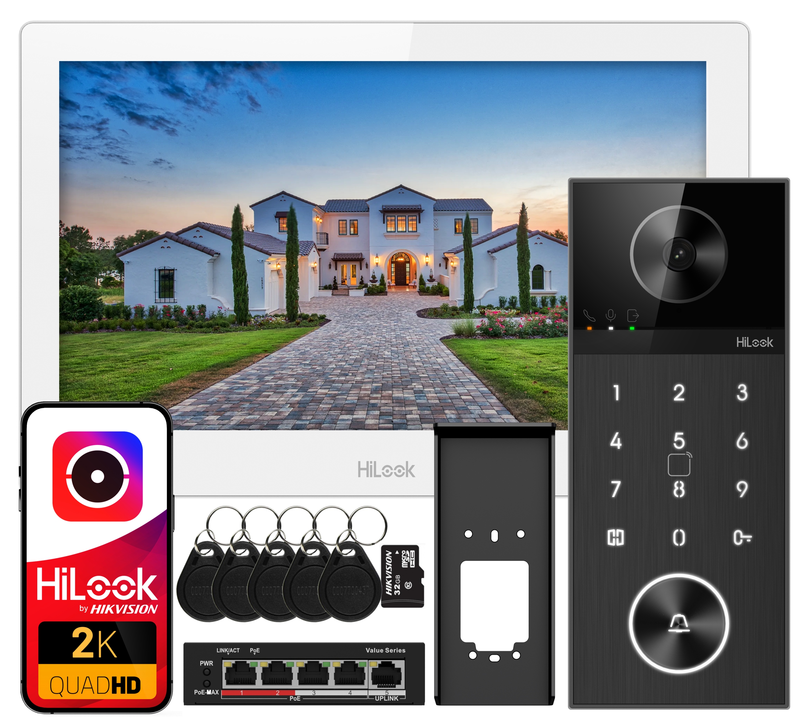 Videovrátnik WiFi Ip-vis-pro-k-w Hilook Čítačka Šifrovač Kľúčenky Aplikácia