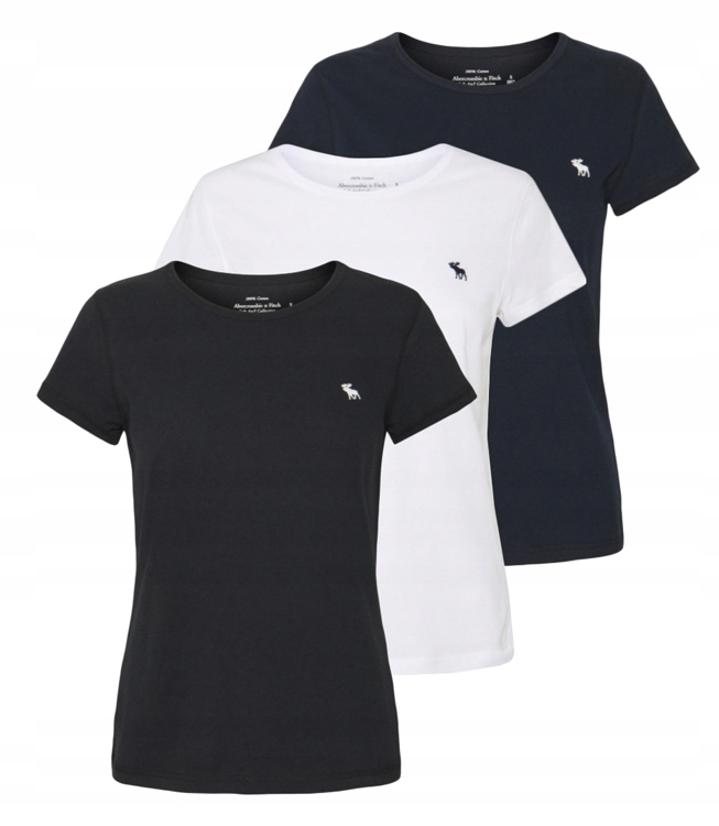 

Abercrombie &Fitch 3 Pak koszulek damskich M