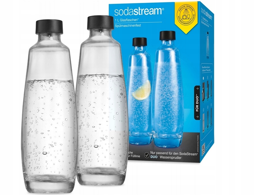 Dve sklenené fľaše na satura SodaStream Duo