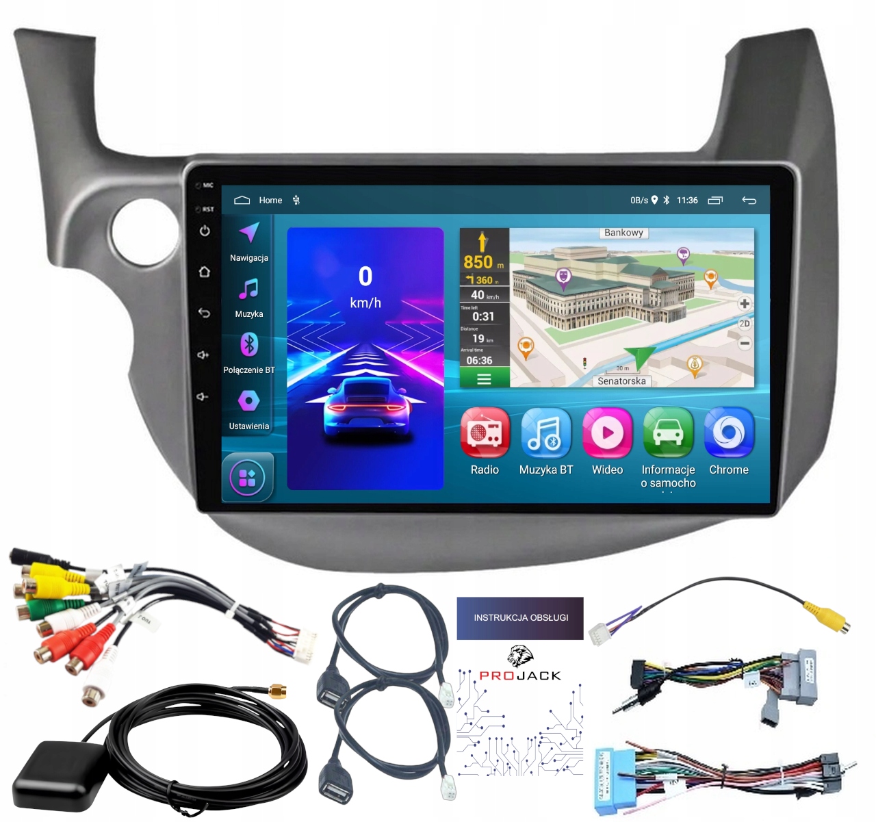 Autorádio Gps Android Honda Jazz 2008-2014 Usb Wifi Carplay 2/64 Gb