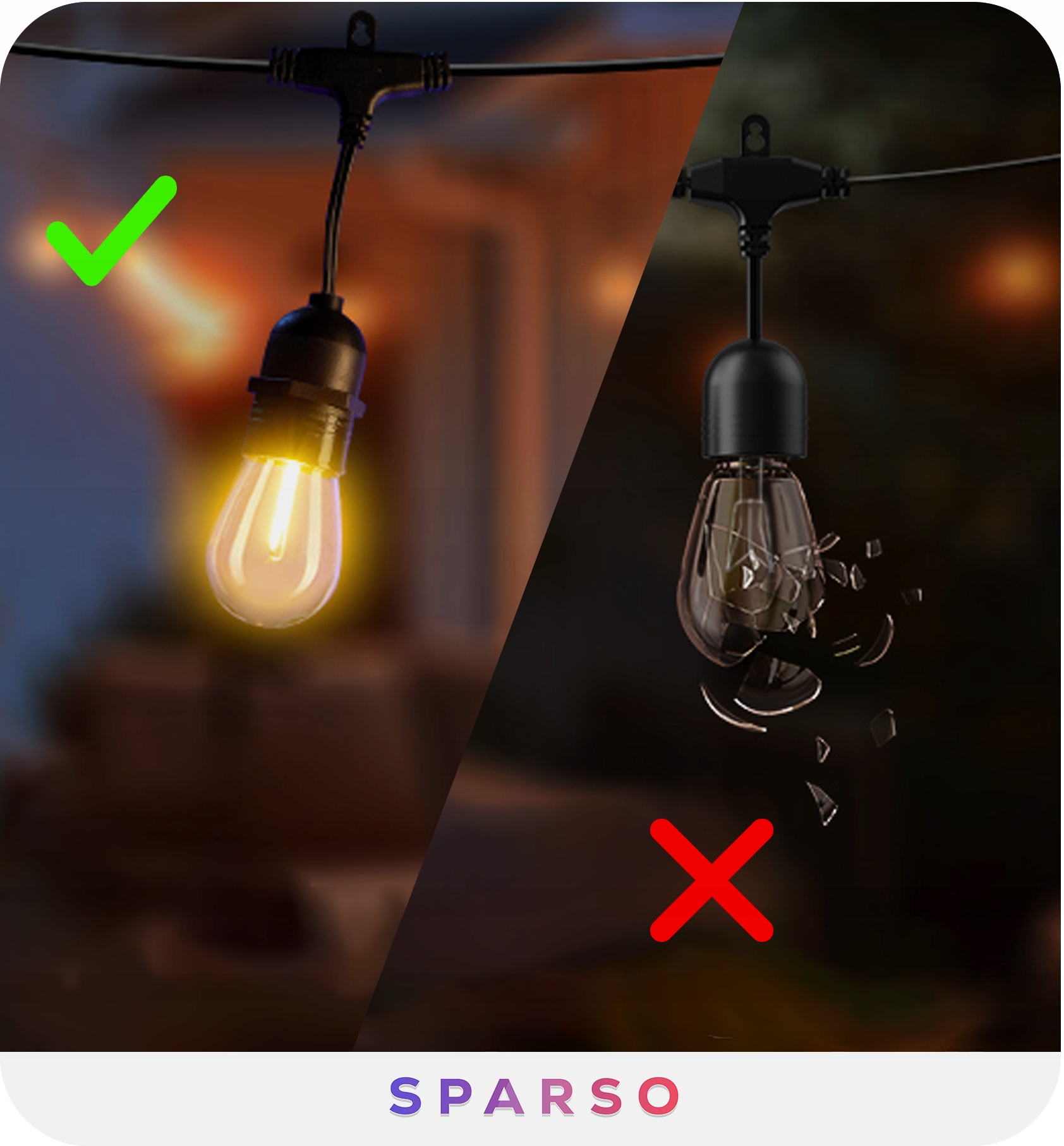 GIRLANDA OGRODOWA Lampki 10m LED Świetlna 230V Łańcuch WODOODPORNA 10x E27 Średnica kuli 5 cm