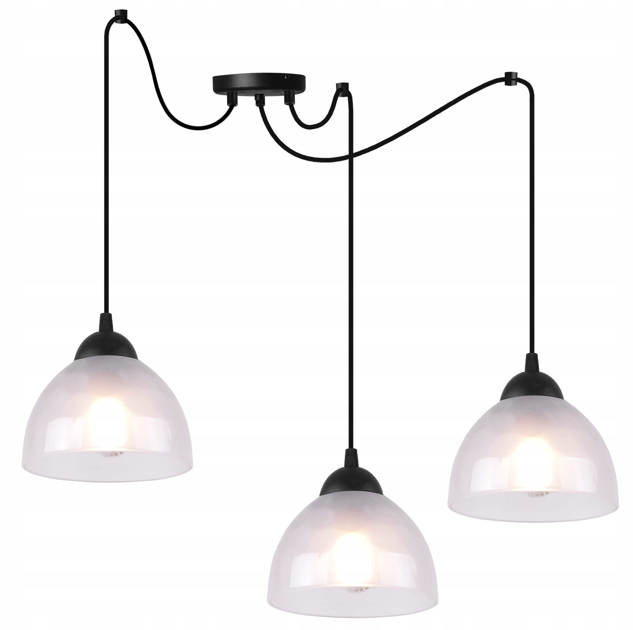 Závesná Stropná Lampa Luster Pavúk Čierny Loft Biela Sklenená Do Izby