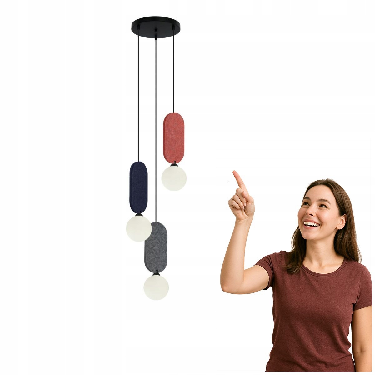 Barevná závěsná lampa Lorenzo do interiéru Italux