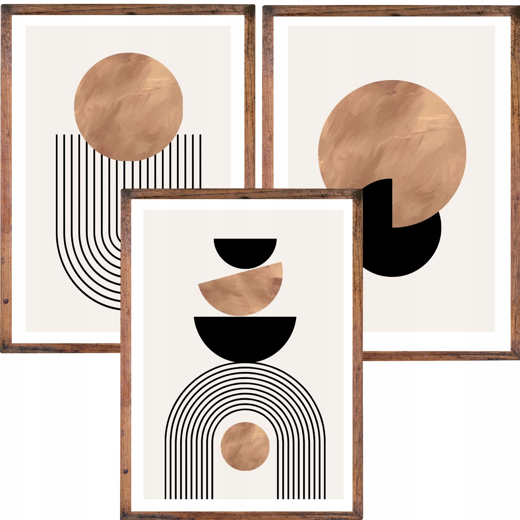 Zestaw 3 x Plakat Foto Obraz 50x70 Kształty Geometryczne Obrazy 70x50