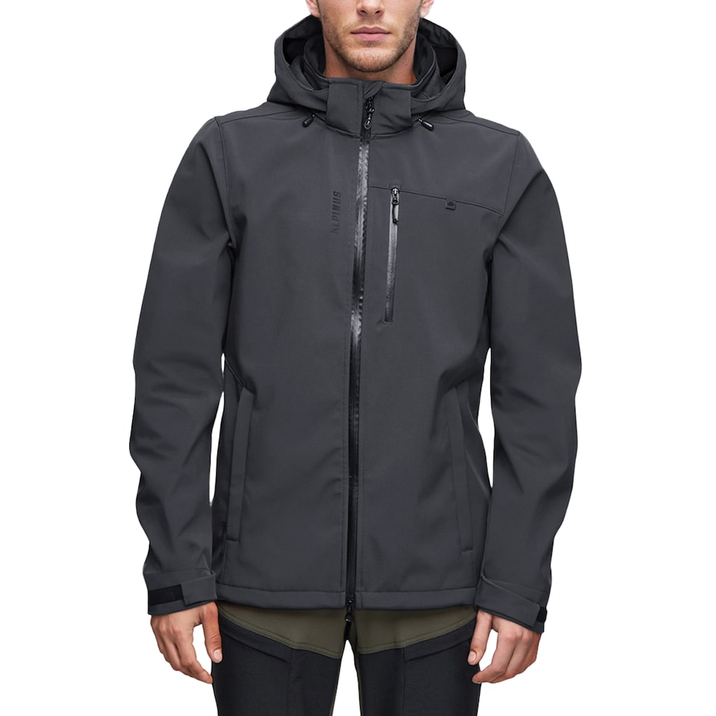 Kurtka męska z kapturem Alpinus softshell Roignais czarna/grafitowa XXL