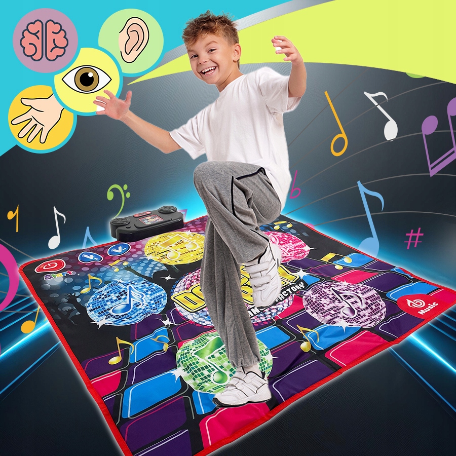 DUŻA MATA MUZYCZNA TANECZNA DLA DZIECI DISCO DANCE MAT GRA ZRĘCZNOŚCIOWA Marka Stator
