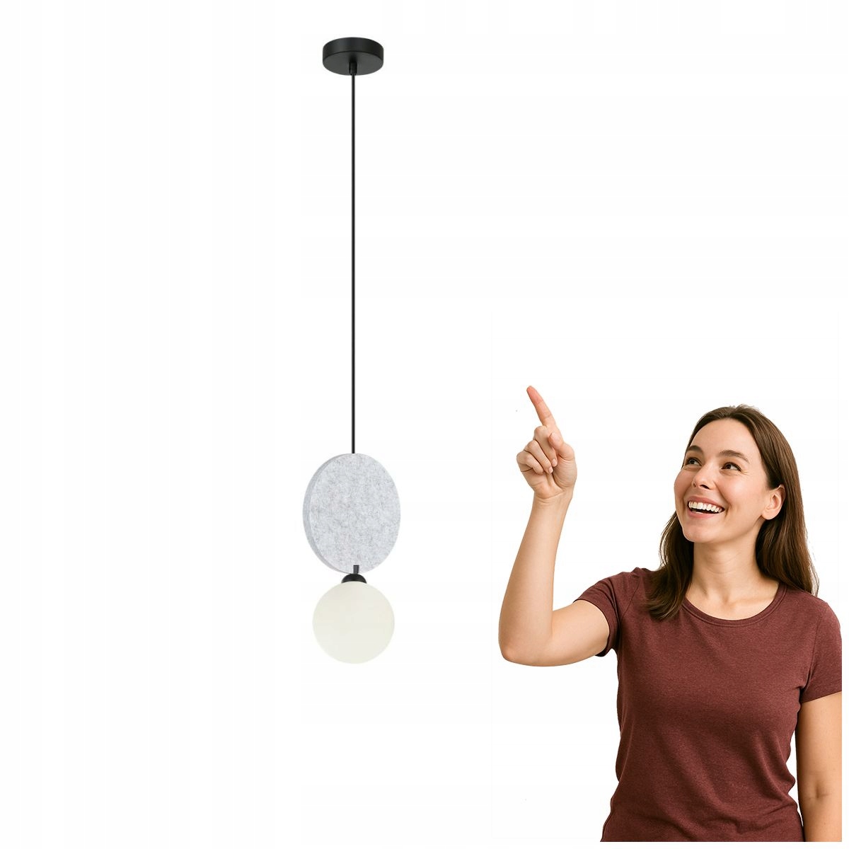 Moderní závěsná lampa Andrea černo-šedá do obývacího pokoje Italux