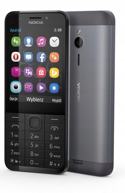 

Nokia 230 DualSim Radio Latarka Ciemnoszary