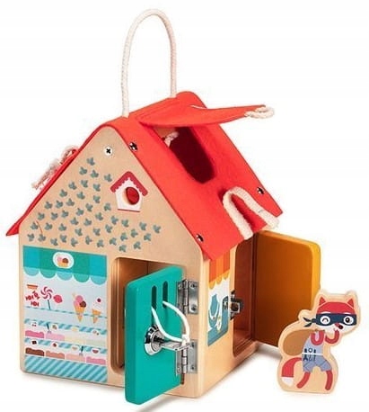

Lilliputiens Drewniany domek z zamkami Lisek 3+