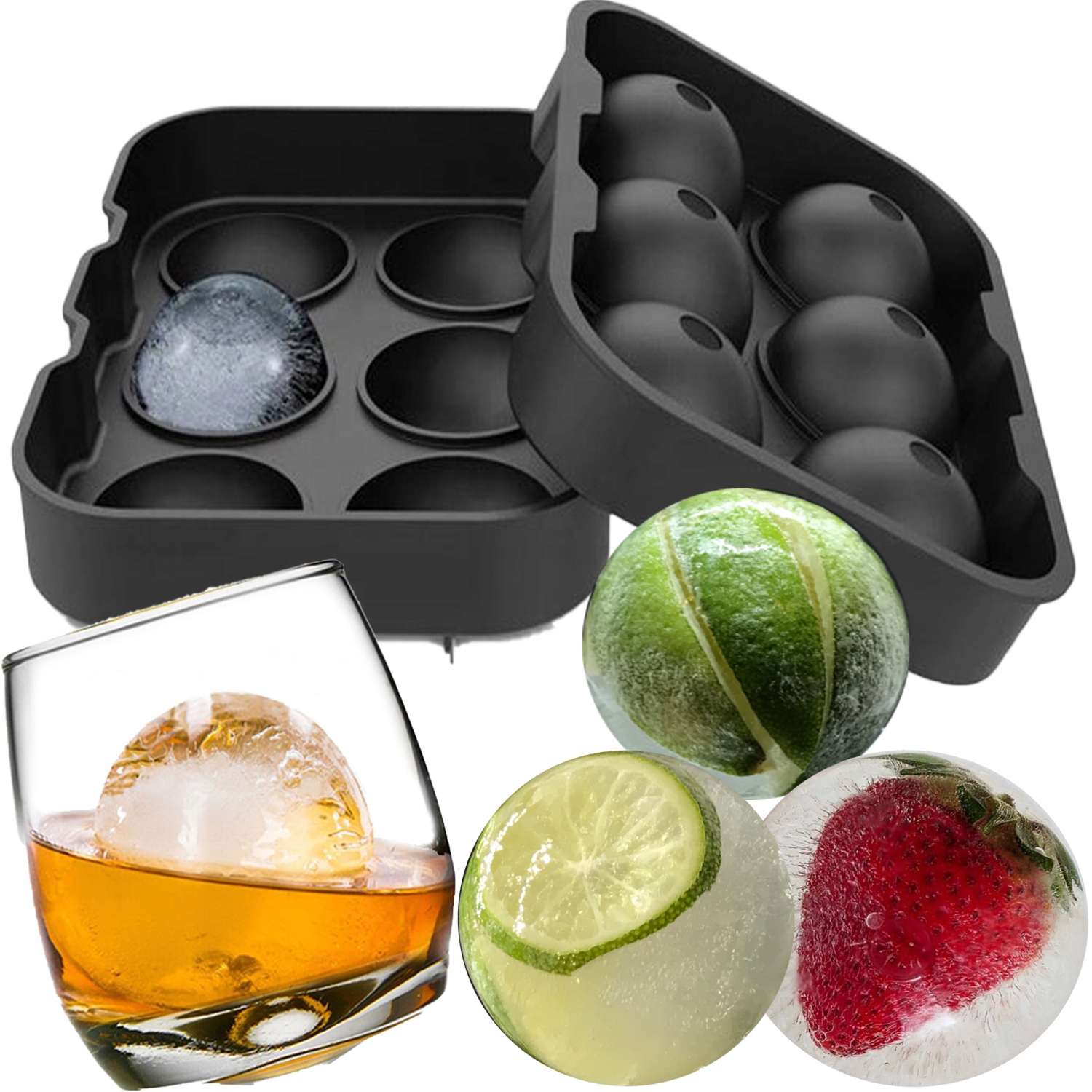 SILIKONOWA FORMA DO LODU KULA 6 SZT FOREMKI KULE