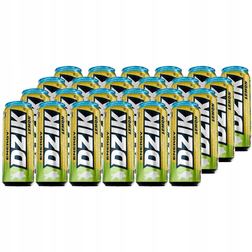Wk Dzik Energy Zero Napój energetyzujący o smaku cytrynowym 500ml x 24 szt.