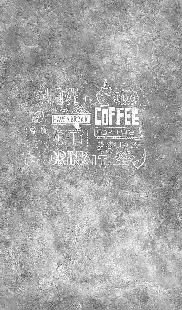 Fototapeta Do Kuchyně Šedý Beton Nápisy Káva Vinylová 159 CM X 270 CM