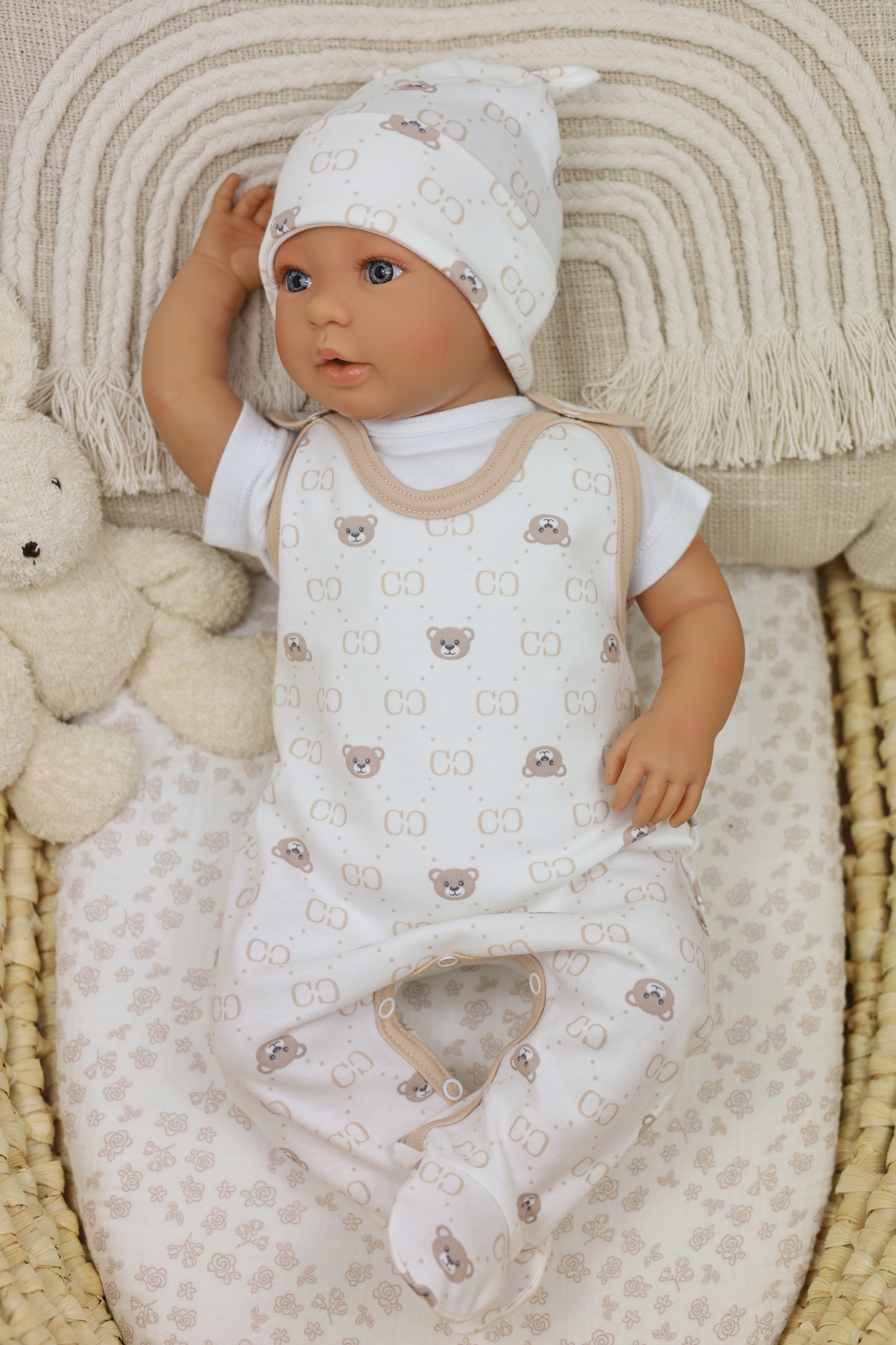 ŚPIOCHY NIEMOWLĘCE ŚPIOSZKI BAWEŁNIANE ROZPINANE r.56 BABY BEAR /53/ Rozmiar (new) 56 (51 - 56 cm)