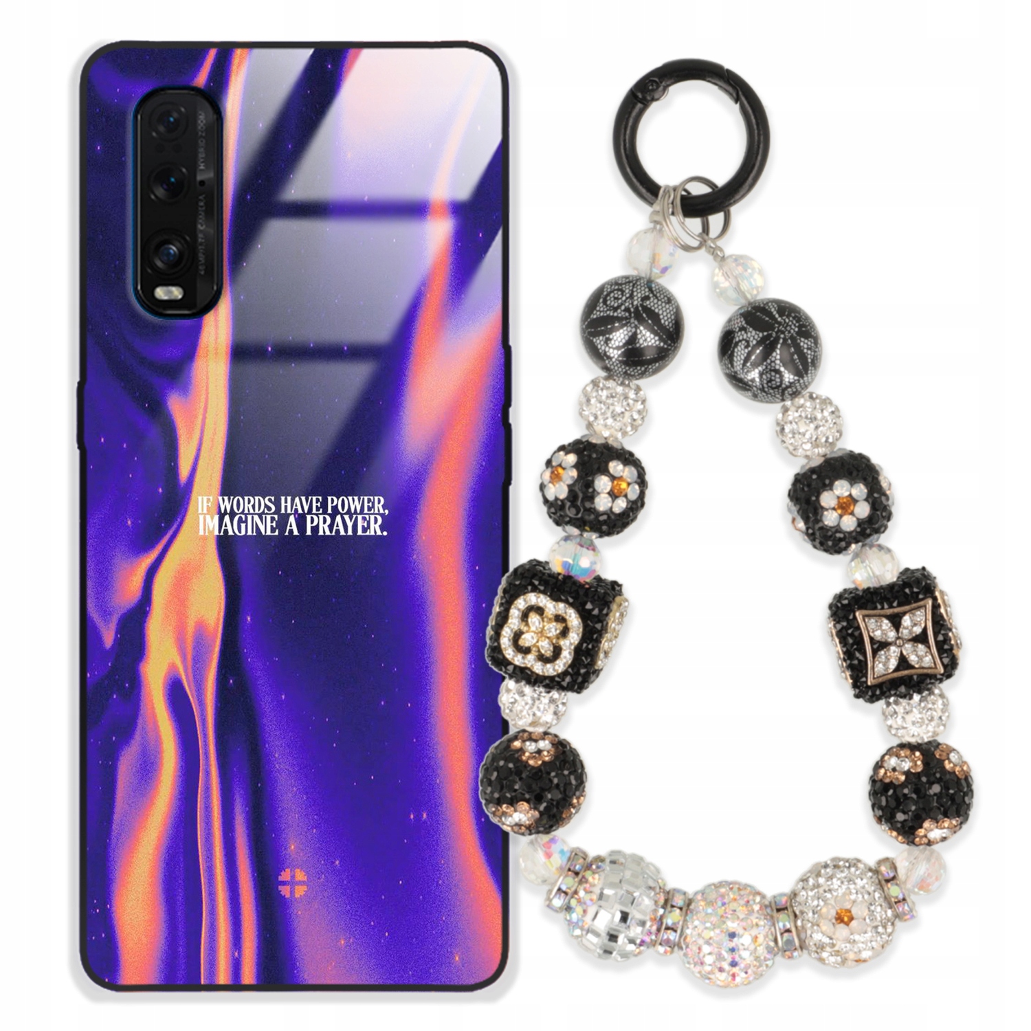 Puzdro Na Oppo Find X2 Glass Kľúčenka Elegantné Prémiový Dizajn Puzdra