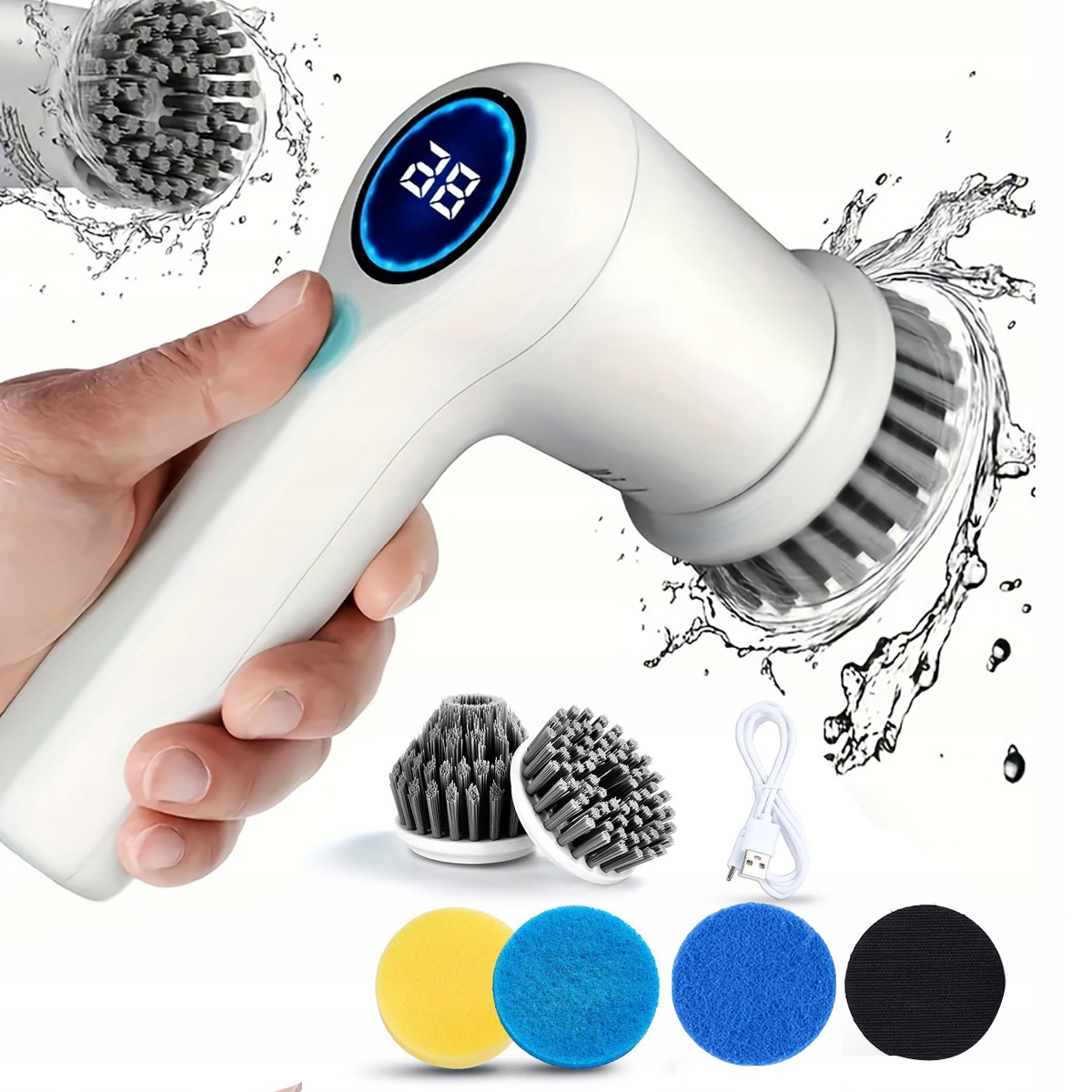 Levně Rotační Mop Elektrický Čisticí Kartáč 2000mAh