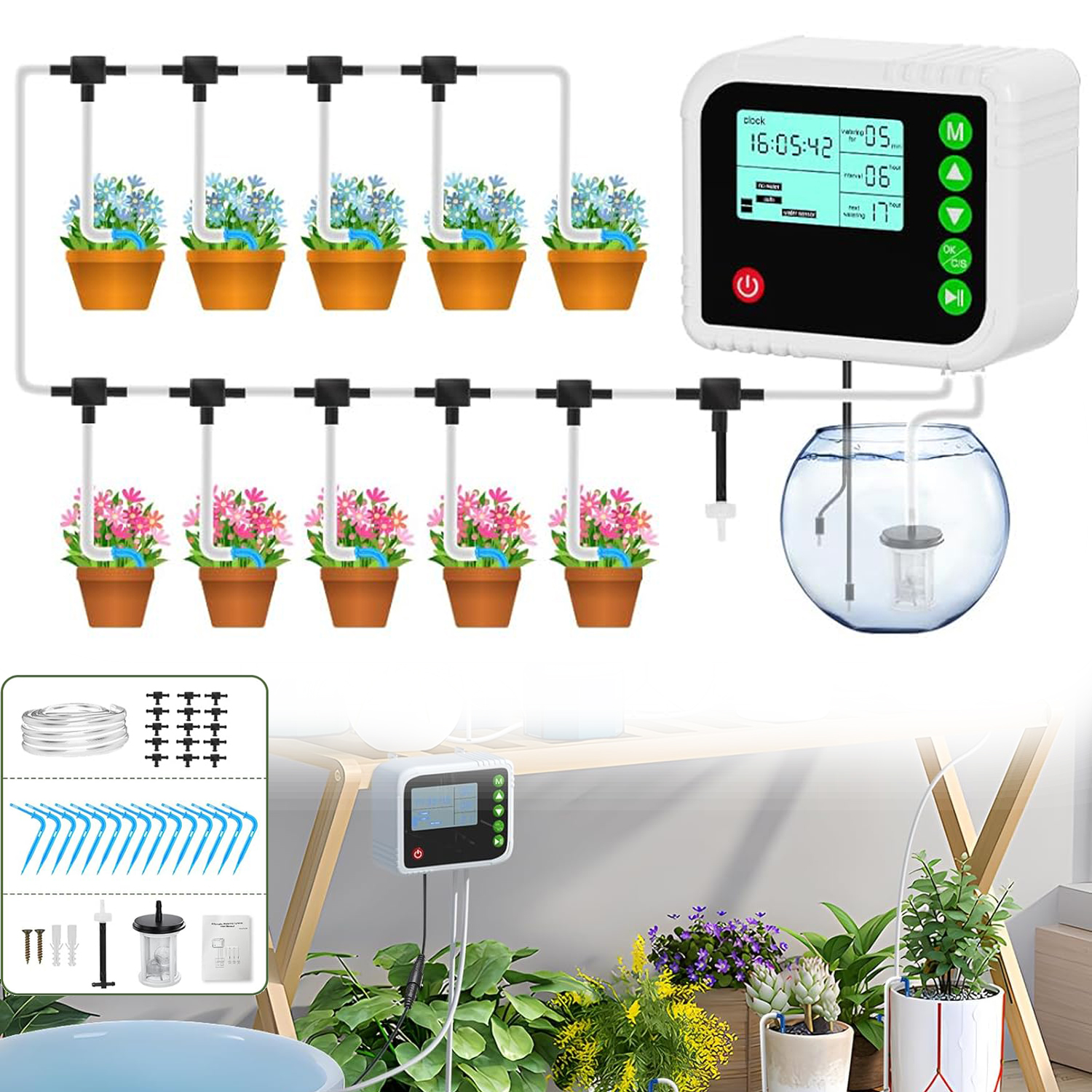 Automatyczny System Nawadniania Balkonu Ogrodowego, Z Wężem Kroplującym