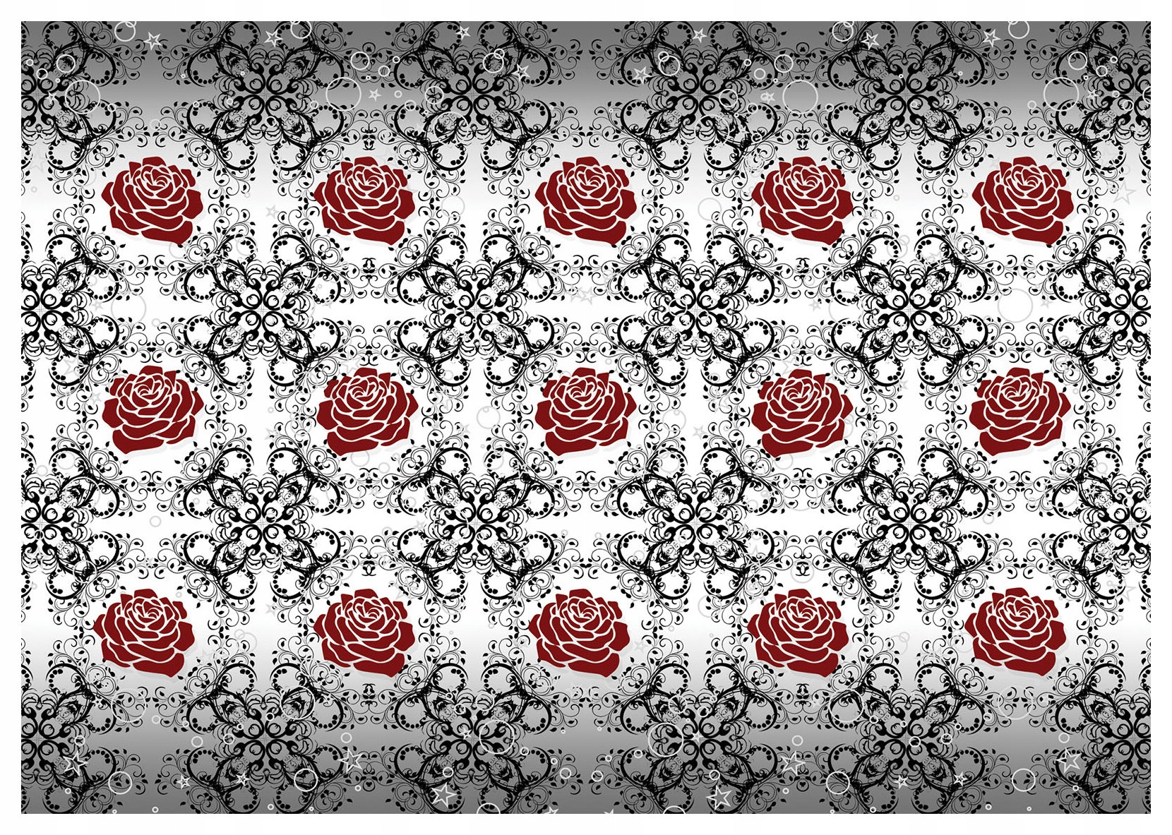 Vliesová fototapeta Růže červenobílé ornamenty klasika 416x254 lepidlo