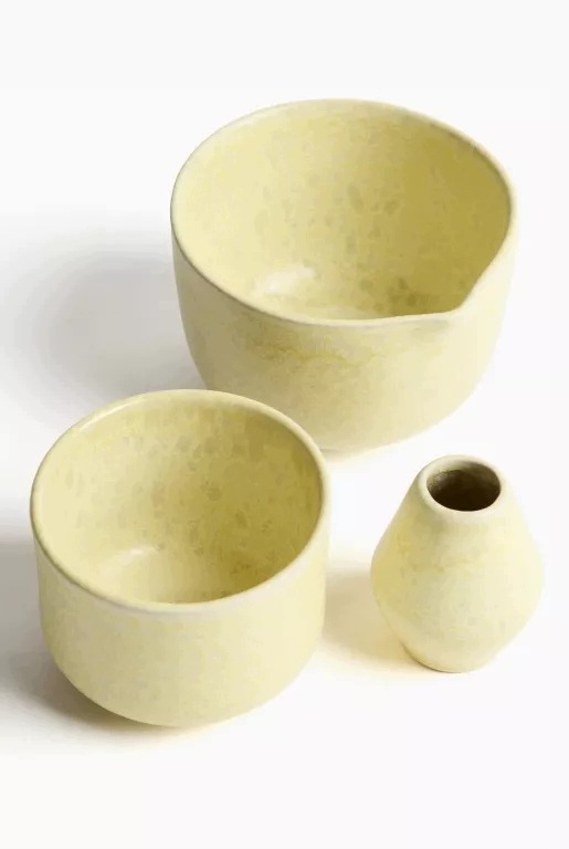 Kamionkowy Zestaw Do Matcha 3 Elementy H&m Home Jasnożółty