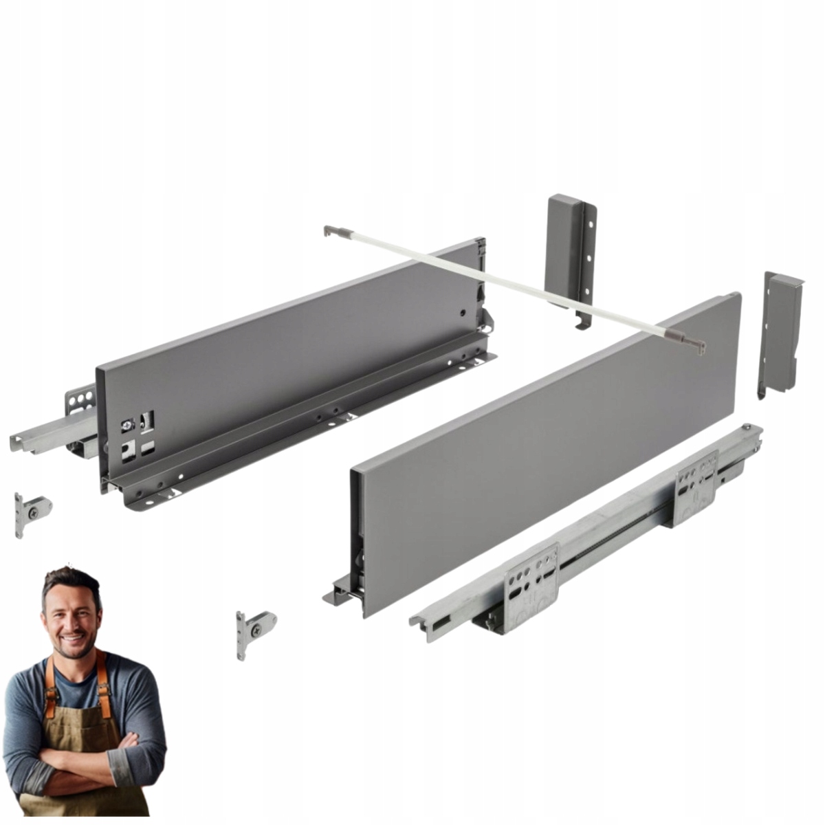 Šuplík GTV Axis Pro 400 mm push to open střední antracit H-116