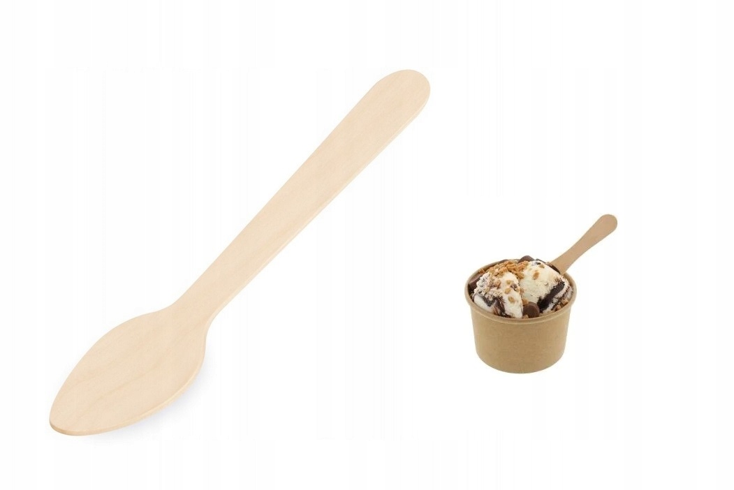

Łyżeczki drewniane sztućce 11cm 100 sztuk Eko