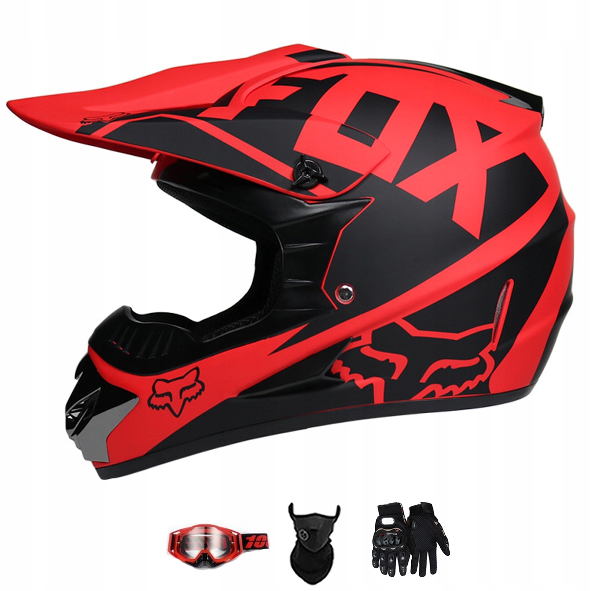 Motocyklová Přilba Lehká Enduro Quada Brýle Rukavice Maska M