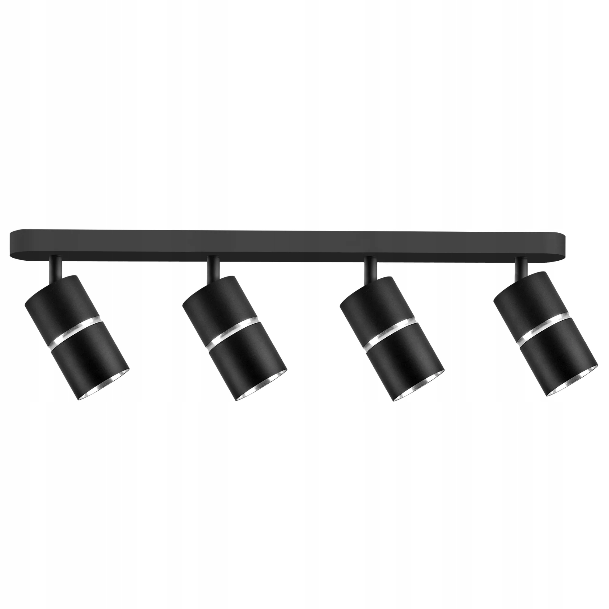 Stropní nástěnná lampa, černá, nastavitelná, 4 reflektory, 60 cm Polux