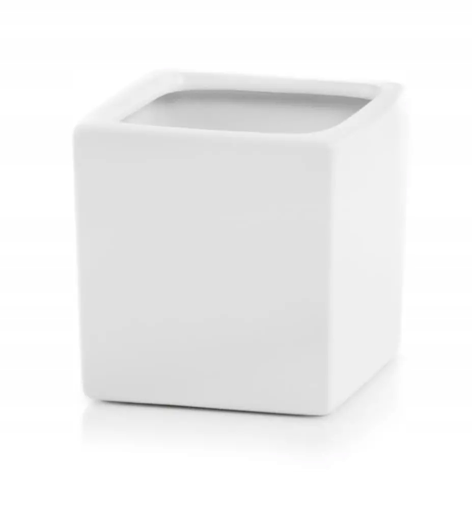 

Nowoczesna Mała Biała Osłonka Kostka 9x9 cm