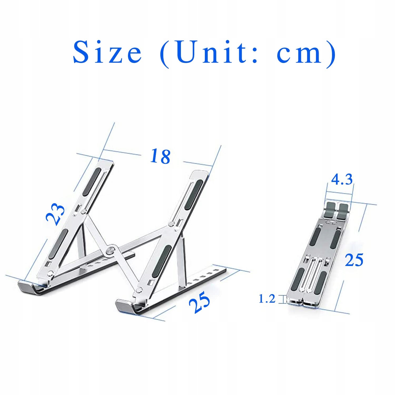 AITODOS STOJAK NA LAPTOPA ALUMINIUM REGULOWANY ANTYPOŚLIZGOWY PRZENOŚNY — miniatura 6