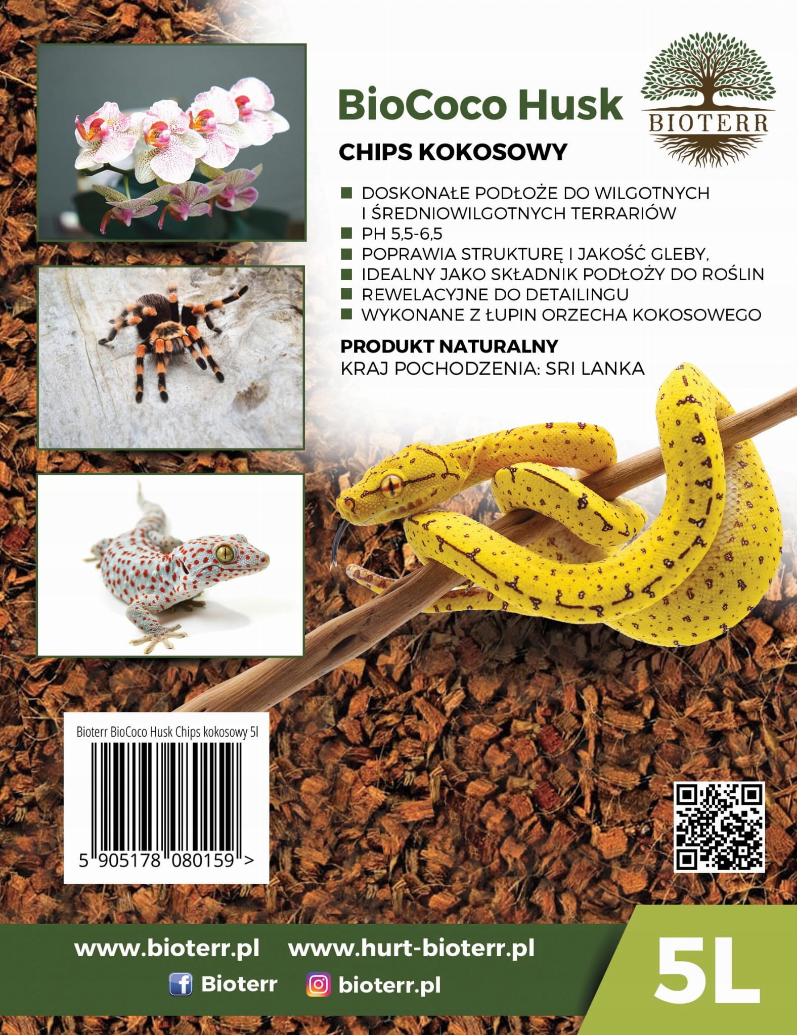 

BioCoco Husk Chips kokosowy 5l
