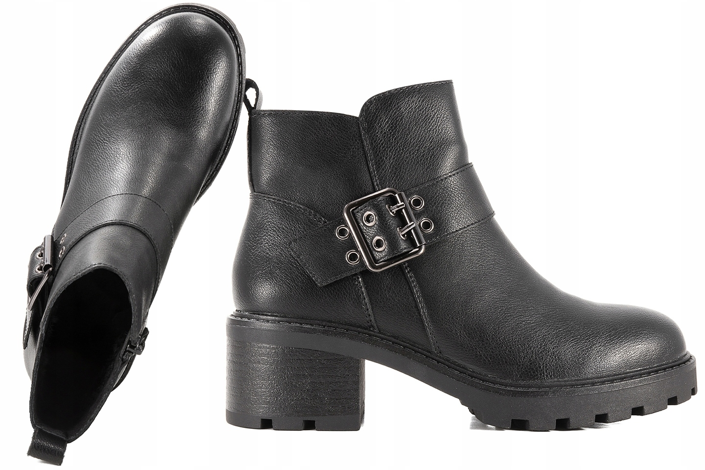 Sergio Leone BT720-S Dámské Zimní Kozačky Kotníkové Boty Podpatek Kůže černé 40