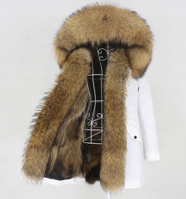 Parka Futro Jenot Srebrny Rudy Lis KOLORY 44 XXL Rodzaj parka