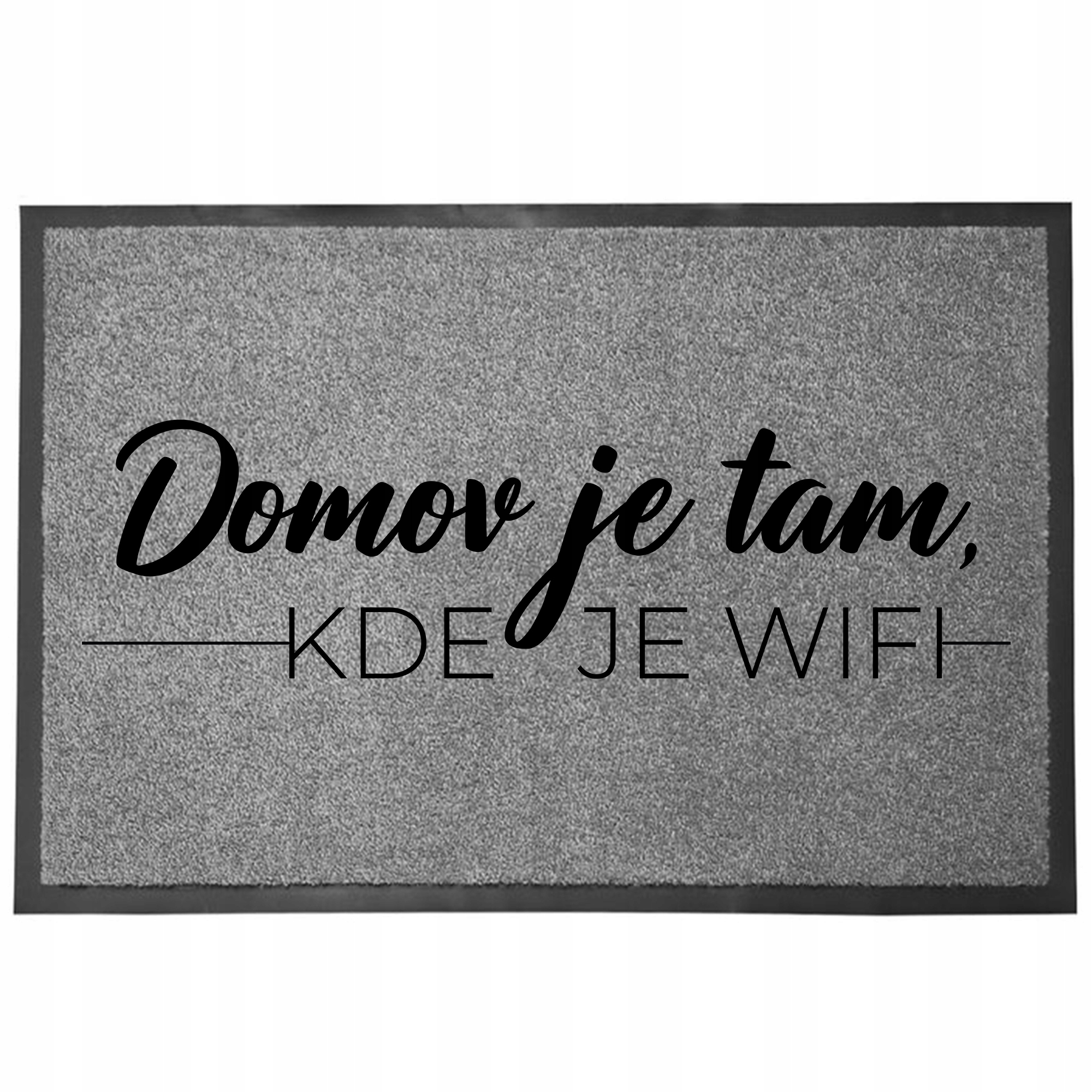 Wycieraczka Wejściowa Szara Zabawna Dekoracyjna Dom Tam Gdzie Wifi