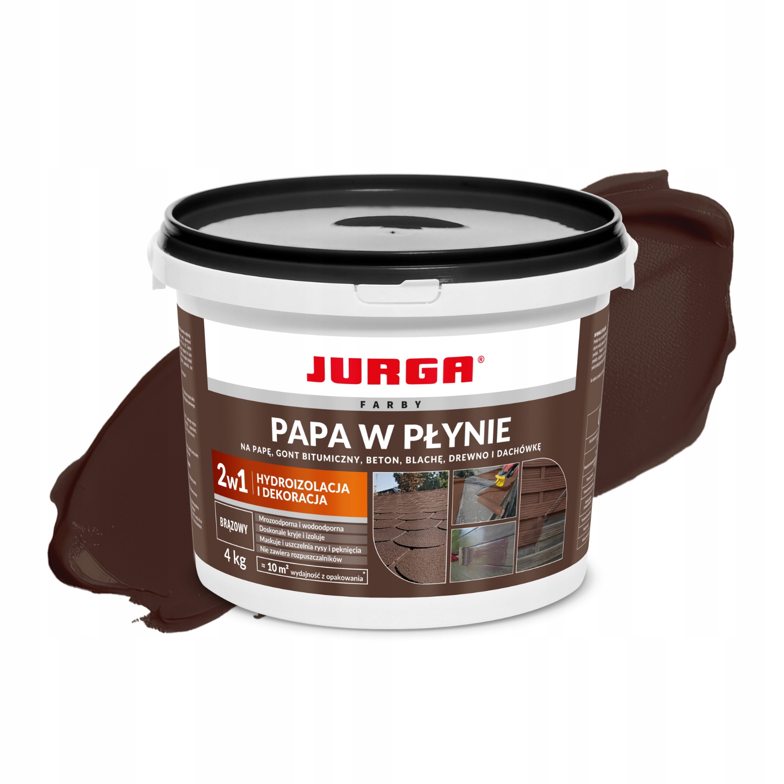 Papa w płynie brązowa 4kg dachy, altany ochrona przed wodą
