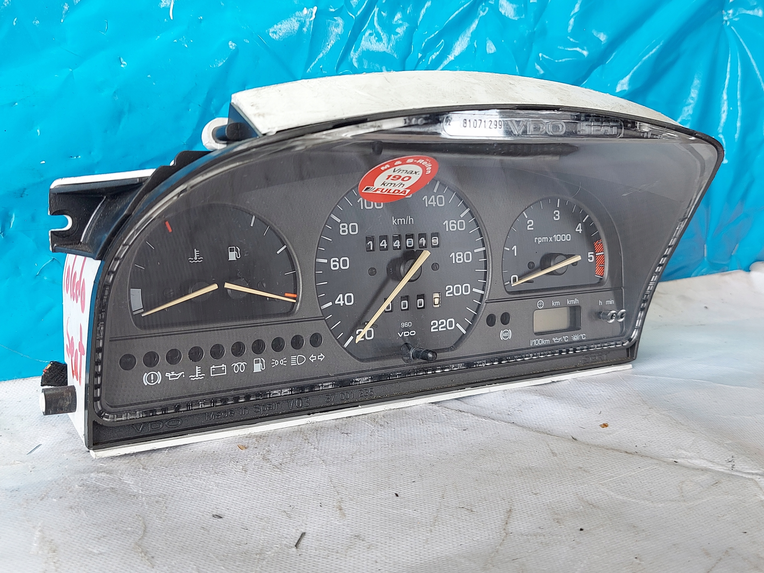 dials clock SEAT TOLEDO and 1.9 TDI 1L0919033EE