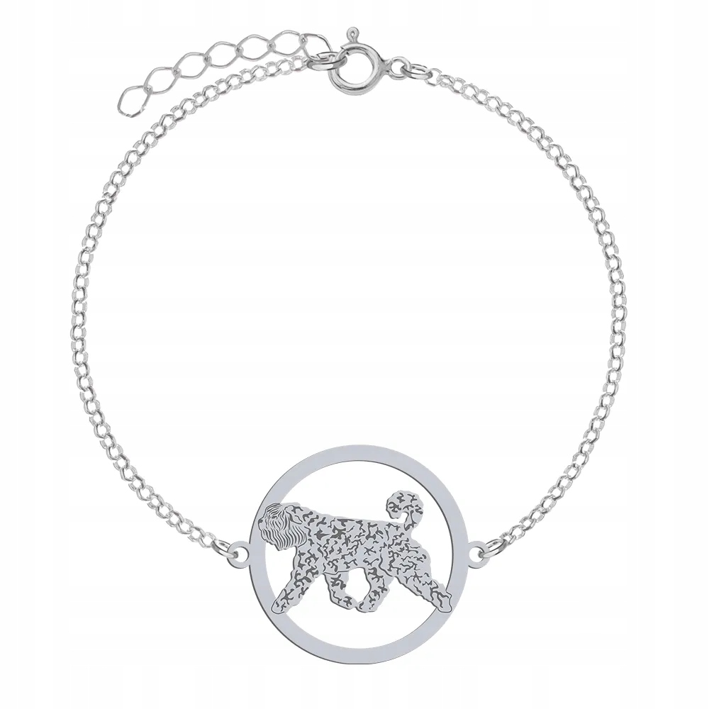 Stříbrný náramek Bouvier des Flandres 925 Žena Dárek Gravírování Bonus