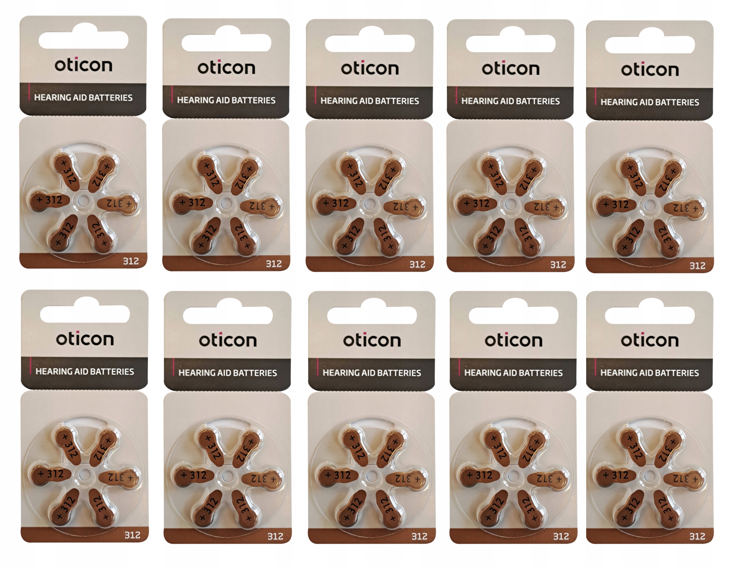 Baterie do aparatów słuchowych Oticon 312 Brązowe 60 sztuk