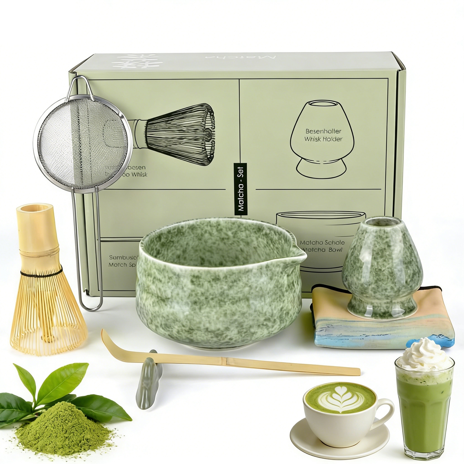Bambusowy Zestaw Prezentowy Do Herbaty Matchy Chashaku Trzepaczka Łyżka