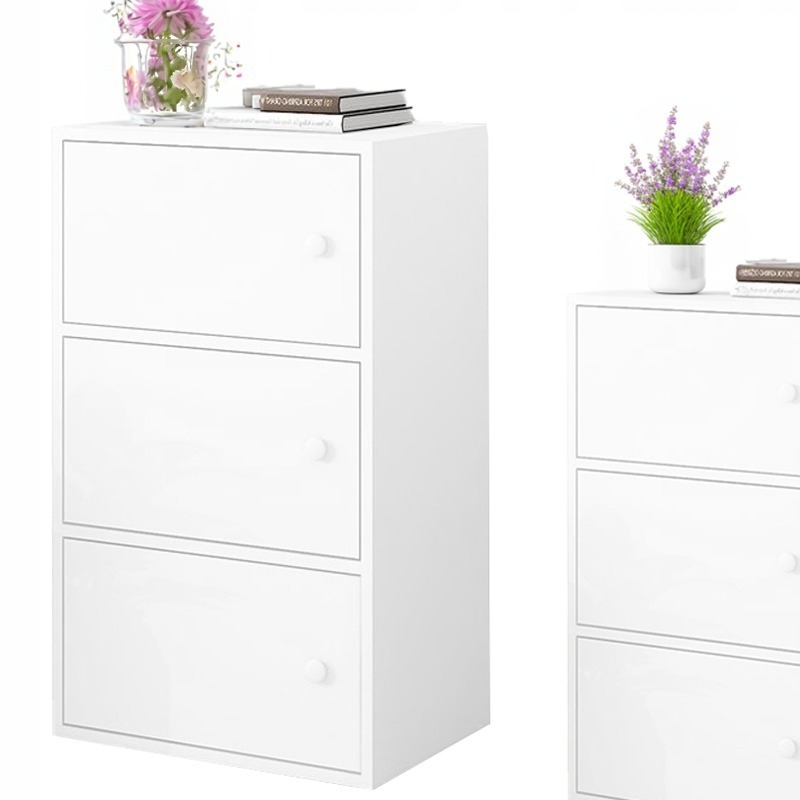 Moderní Prostorná Komoda, Bílá, Skandinávský Loft, Retro, 3 Police