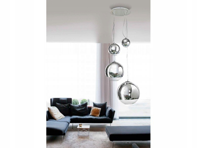 Chromowana kula lampa wisząca Silver ball 35cm Zasilanie sieciowe