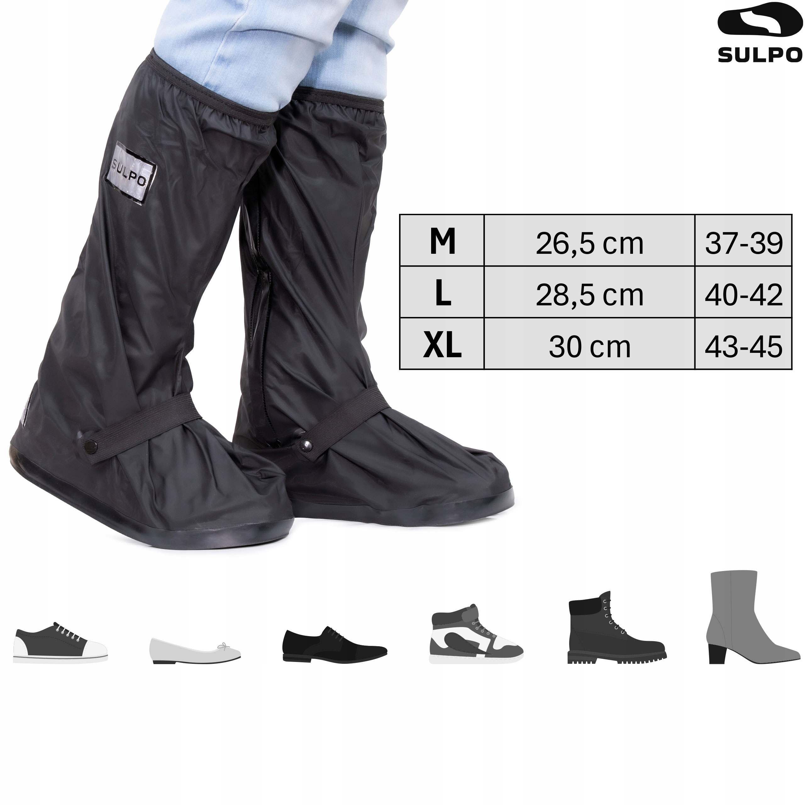 PRZECIWDESZCZOWE NAKŁADKI NA BUTY OCHRANIACZE KALOSZE OSŁONKi 40-42 Rozmiar 42